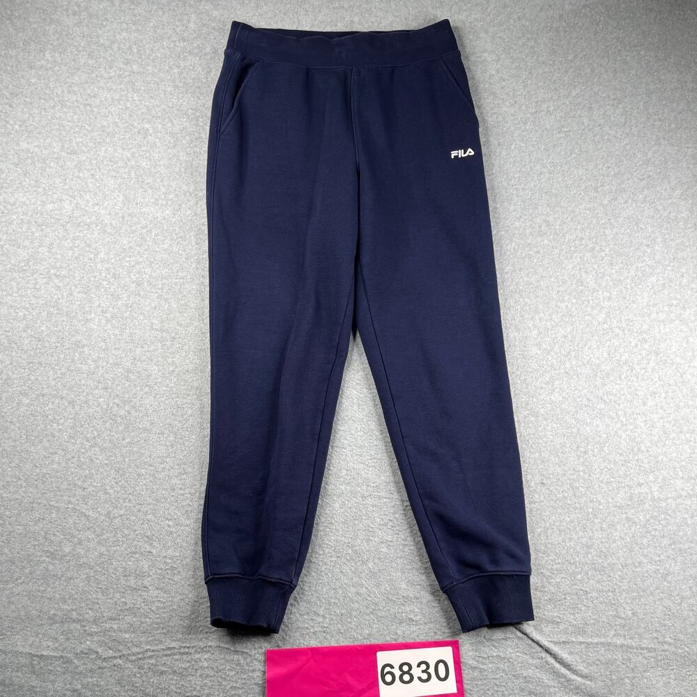 Fila Sweatpants Medium Navy Blue Pockets Draw String Mens